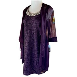 R&M Richard’s Lace Dress With Sheer Jacket NWT